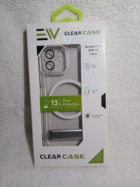 Clear Case for iPhone 12 with White Ring and Silver Accent